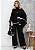 Conjunto de calça e blusa ampla com listrinha branca - Preto - Imagem 1