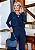 Conjunto calça casaquinho e regata em malha tricot azul marinho - Imagem 3