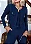 Conjunto calça casaquinho e regata em malha tricot azul marinho - Imagem 4