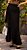 Saia longa  pareô com babados em viscose Jacquard - Preta com desenho texturizado - Imagem 1