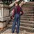 Macacão longo pantalona em jeans com elastano - Amanda - Imagem 3