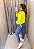Blusa de tricot com manga Bishop - Amarelo limão neon - Imagem 3