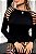 Blusa Preta com detalhe vazado nas mangas - Imagem 1
