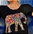 Tshirt plus size bordada a mão - Elefante - do tamanho P ao G5 plus size - preto - Imagem 6