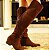 Bota salto baixo over the knee cordas brown - Imagem 5