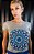 Tshirt plus size bordada a mão - Mandala azul - do tamanho P ao G5 plus size - cinza - Imagem 1