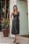 Vestido midi em couro eco preto - Milly - Imagem 1