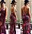 Vestido estampado bafônico com modelo de costas aparente - Imagem 1