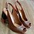 Peep toe  caramelo Vicenza com salto bicolor - Imagem 2