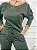 Conjunto confortável Melina em lãzinha com calça e blusa na cor verde - Imagem 3