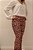 Calça flare jacquard rosê com estampa flower preta - Imagem 1