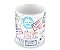 Caneca porcelana branca personalizada Carimbos viagem Wanderlust - Imagem 1