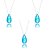 KIT COLAR DE PRATA GOTA GRANDE AZUL FUSION - Imagem 1