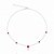 COLAR DE PRATA CHOKER ZIRC 4MM (4) + CORAÇÃO 6MM VERMELHO - Imagem 1