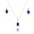 Conjunto De Prata Oval Azul Safira – Joia em Prata 925 de Qualidade - Imagem 1