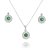 Conjunto De Prata Redondo Verde Esmeralda – Joia em Prata 925 de Qualidade - Imagem 1