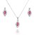 Conjunto De Prata Losango Vermelho Rubi – Joia em Prata 925 de Qualidade - Imagem 1