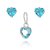 Conjunto De Prata Coração 6Mm Azul Água – Joia em Prata 925 de Qualidade - Imagem 1