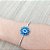 Bracelete De Prata Com Ródio Flor Azul Safira E Zircônias – Joia em Prata 925 de Qualidade - Imagem 2