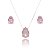 Conjunto De Prata Gota Rosa – Joia em Prata 925 de Qualidade - Imagem 1