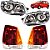 KIT Farol Lanterna Palio 2004 2005 a 2016 Máscara Cromada Aro Preto TRI - Imagem 1