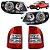 KIT Farol Lanterna Siena 2004 2005 2006 2007 Máscara Negra Aro Cromado CR - Imagem 1