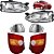 KIT Farol Lanterna Palio 1996 1997 1998 1999 2000 G1 PC Cromado - Imagem 1