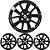 JG 4 Calota Sandero 2014 15 16 17 18 19 20 Aro 14 Black Piano com Emblema - Imagem 1