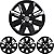 JG 4 Calota Gol G5 2008 09 10 11 12 Aro 14 Black Piano com Emblema - Imagem 1