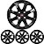JG 4 Calota Strada 2014 15 16 Aro 14 Black Piano com Emblema - Imagem 1