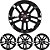 JG 4 Calota Argo Aro 14 Black Piano com Emblema - Imagem 1