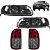 KIT Farol Lanterna Saveiro G3 1999 2000 2001 a 2005 Máscara Negra Foco Duplo - Imagem 1