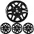 JG 4 Calota Kwid Aro 14 Black Piano com Emblema - Imagem 1