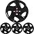 JG 4 Calota Mobi 2017 18 19 20 Aro 14 Black Piano com Emblema - Imagem 1