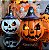 Abóbora Porta Velas com Chapéu de Caveira Halloween - Imagem 3