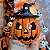 Abóbora Porta Velas com Chapéu de Caveira Halloween - Imagem 6