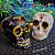 Caveira Mexicana Branca ou Preta com detalhes coloridos (Pequena) - Imagem 1