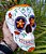 Caveira Mexicana Branca com Flor laranja (Grande)(Fechada ou Porta Treco) - Imagem 2