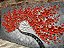 Quadro Pintura Tela árvore espessa vermelho óleo flor 5321 - Imagem 3