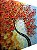 Quadro Pintura Tela vermelho floral quadrado palette 5515 - Imagem 3