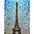 Quadro Pintura Tela céu torre eiffel rua azul 5564 - Imagem 3