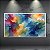 Quadro Decorativo Abstrato Aquarela Fluida Azul Amarelo e Roxo 6014 - Imagem 4