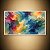 Quadro Decorativo Abstrato Aquarela Fluida Azul Amarelo e Roxo 6014 - Imagem 2