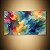 Quadro Decorativo Abstrato Aquarela Fluida Azul Amarelo e Roxo 6014 - Imagem 5