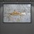 Quadro Decorativo Abstrato Cinza e Dourado Cimento Texturizado 6006 - Imagem 2