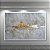 Quadro Decorativo Abstrato Cinza e Dourado Cimento Texturizado 6006 - Imagem 3