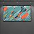 Quadro Decorativo Abstrato Espatulado Texturizado Tons de Azul e Coral 6083 - Imagem 2