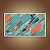 Quadro Decorativo Abstrato Espatulado Texturizado Tons de Azul e Coral 6083 - Imagem 4