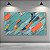 Quadro Decorativo Abstrato Espatulado Texturizado Tons de Azul e Coral 6083 - Imagem 3