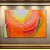 Quadro Decorativo Abstrato Grafite Texturizado Cores Vibrantes Laranja e Verde 6058 - Imagem 5
